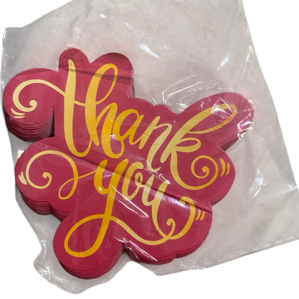 40 Thank You cards - Red and Gold